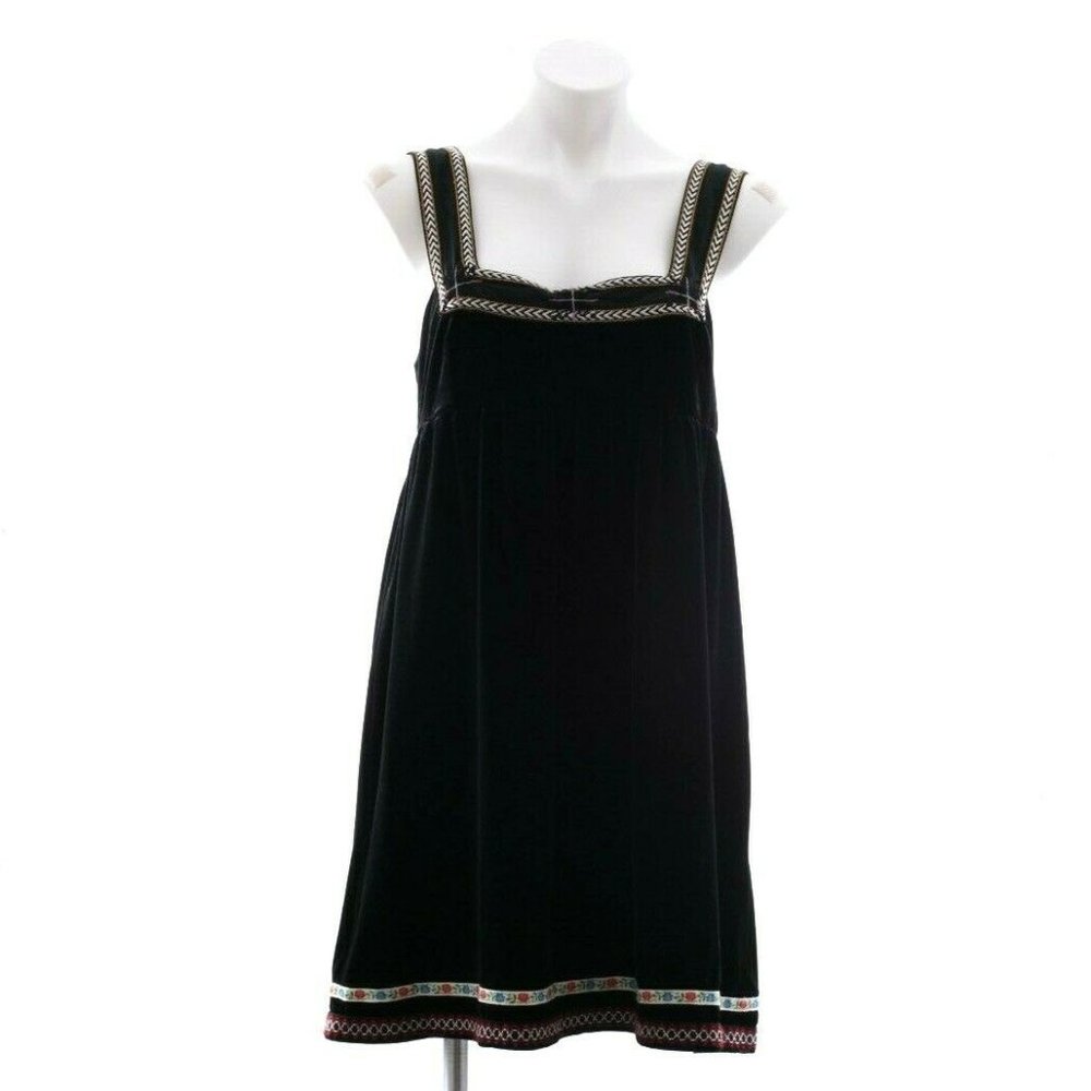 Free People Size L Black Velvet Jumper Dress